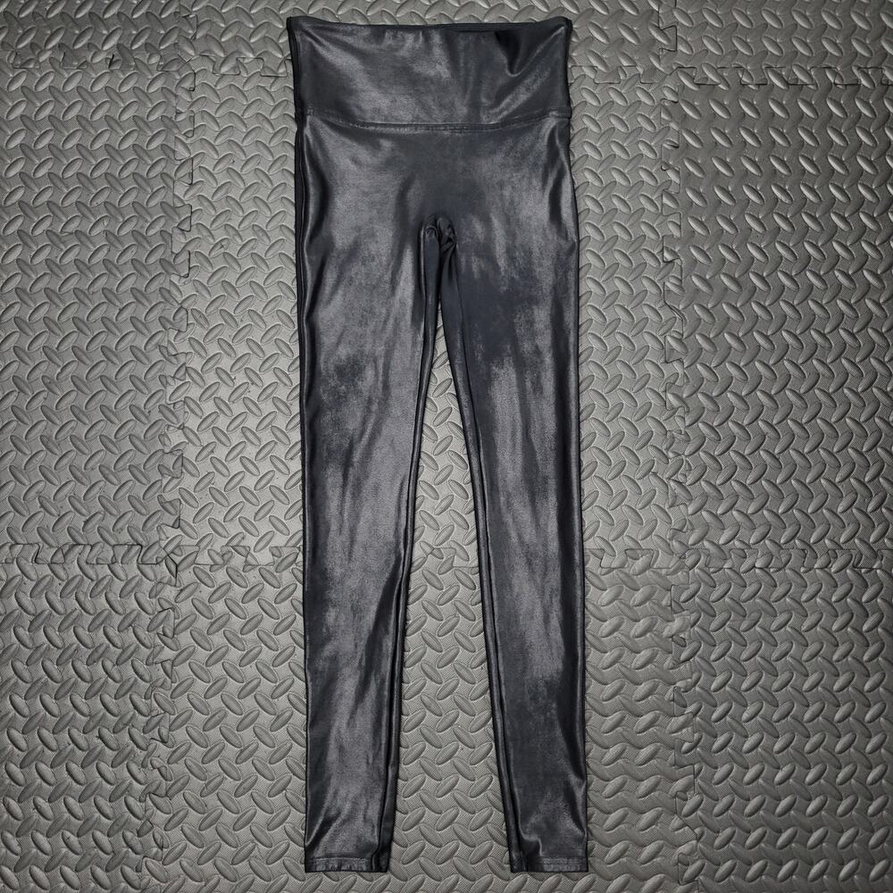 SPANX Faux Leather Leggings Womens M Black High Rise Shaping Skinny Pants